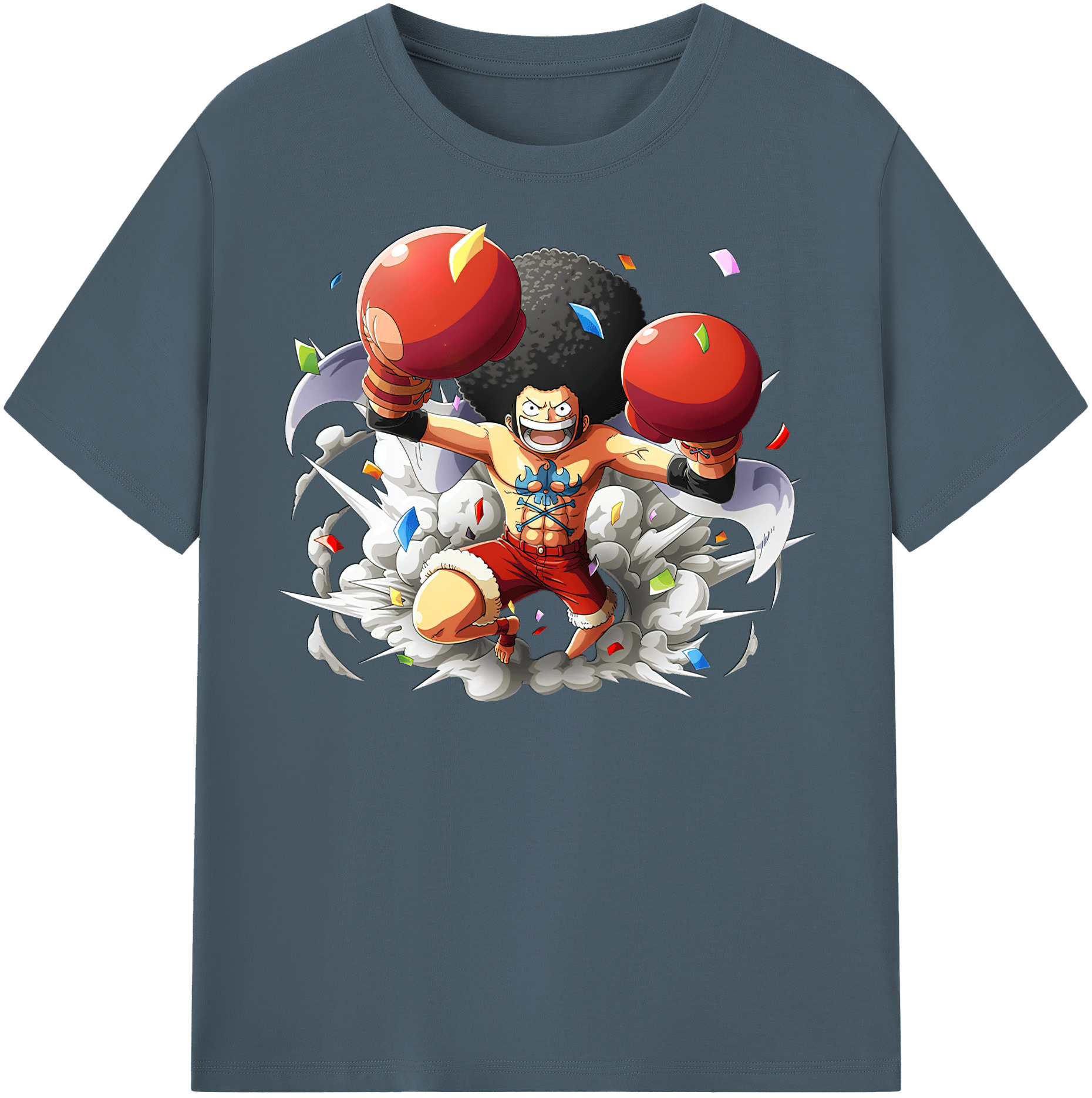 ワンピース モンキー・D・ルフィ ONE PIECE Monkey D. Luffy 綿100％半袖Tシャツ（フロントプリント）